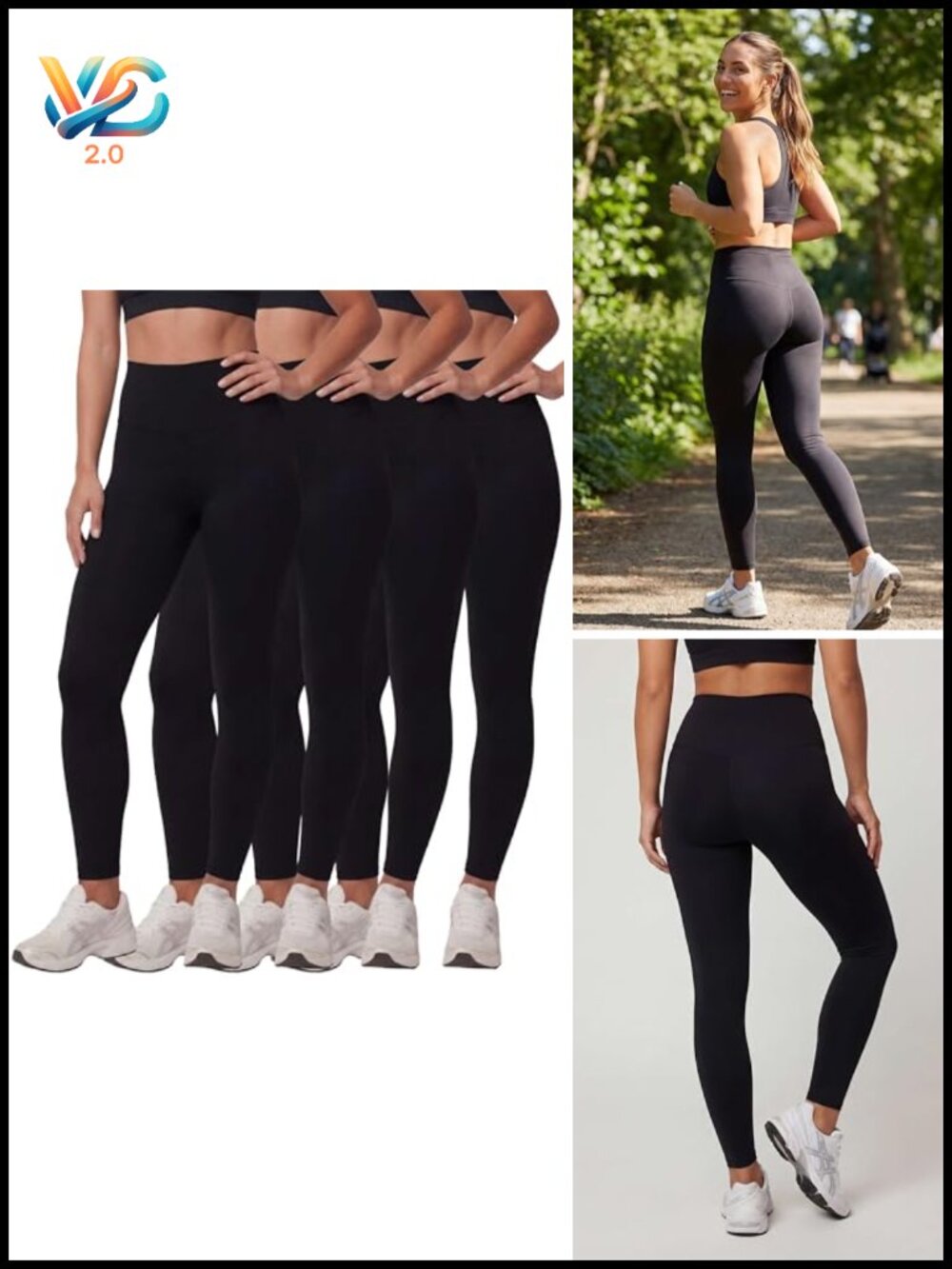 4 Pack High Waisted Workout Leggings Yoga Pants Tummy Control Soft